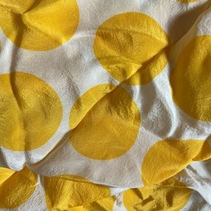 Echo vintage yellow polka dot silk scarf